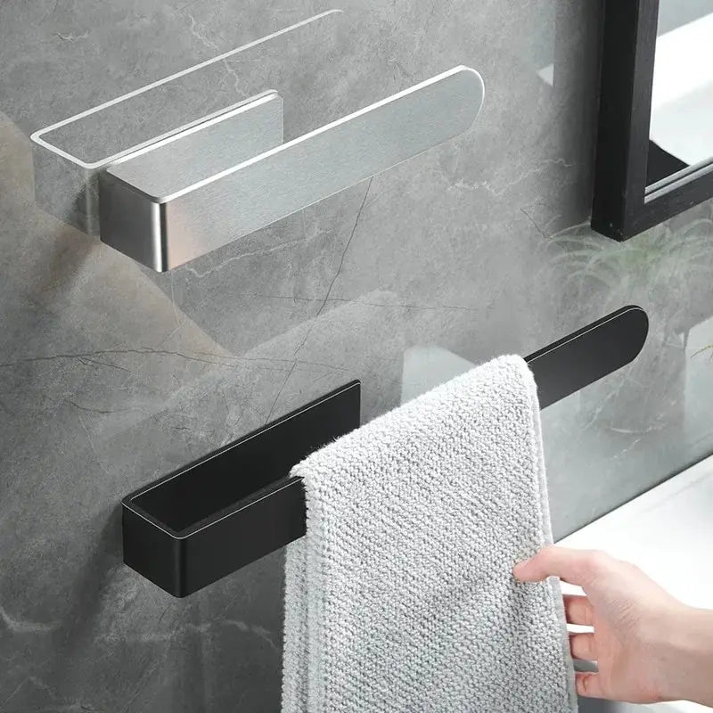 Portasciugamani Autoadesivo Senza Forare – per Bagno e Cucina, Acciaio Inox