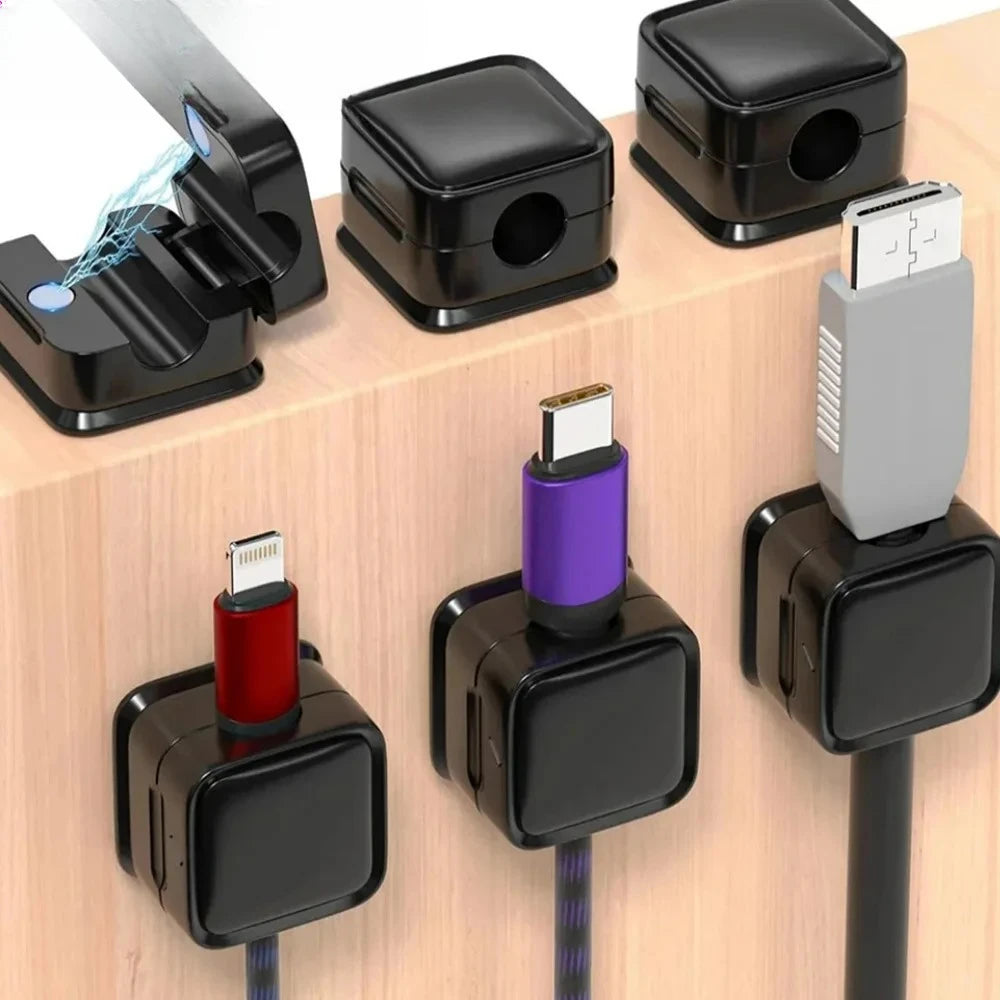 Clip per Cavi Magnetici – Supporto Regolabile Sotto Scrivania, Organizer Cavi