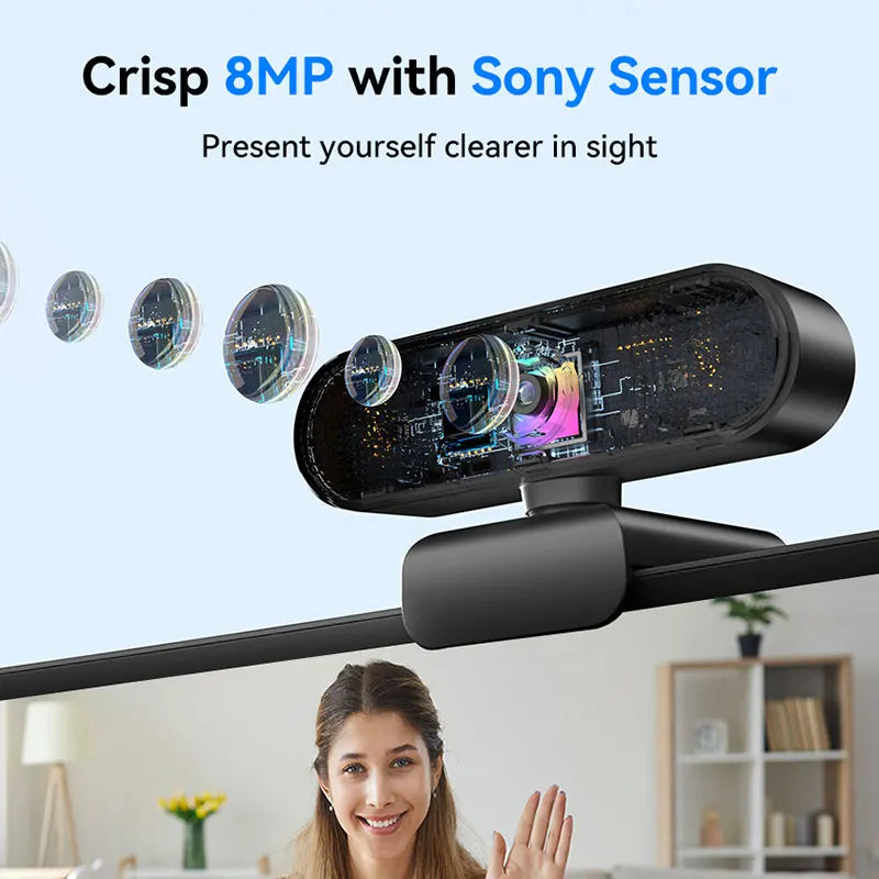 Webcam 4K Autofocus EMEET – 2 Microfoni, USB, 66°, per Streaming e Videoconferenze