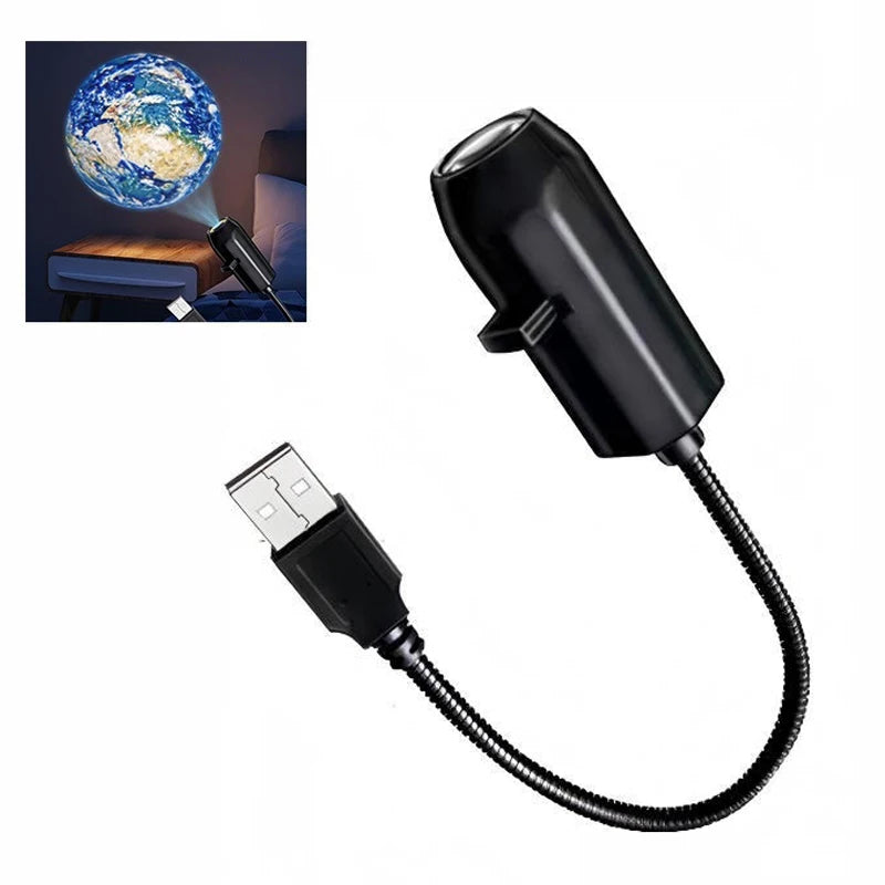 Proiettore Luce Notturna Pianeti – Luna e Terra, USB, per Camerette e Pareti