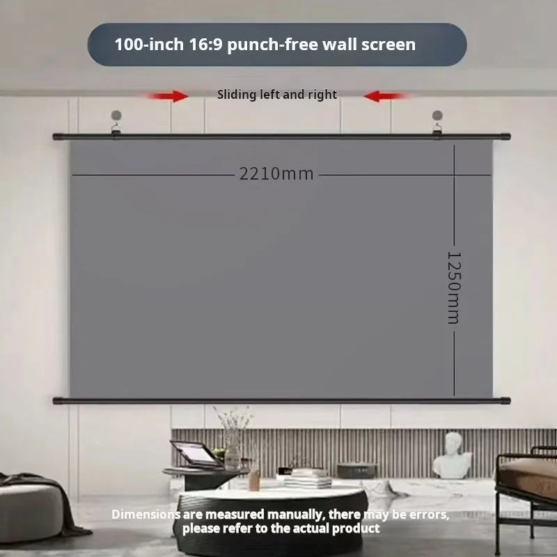 Schermo Proiettore XIAOHUI Anti-Luce 16:9 – HD Spesso, Senza Fori, 60-133 Pollici