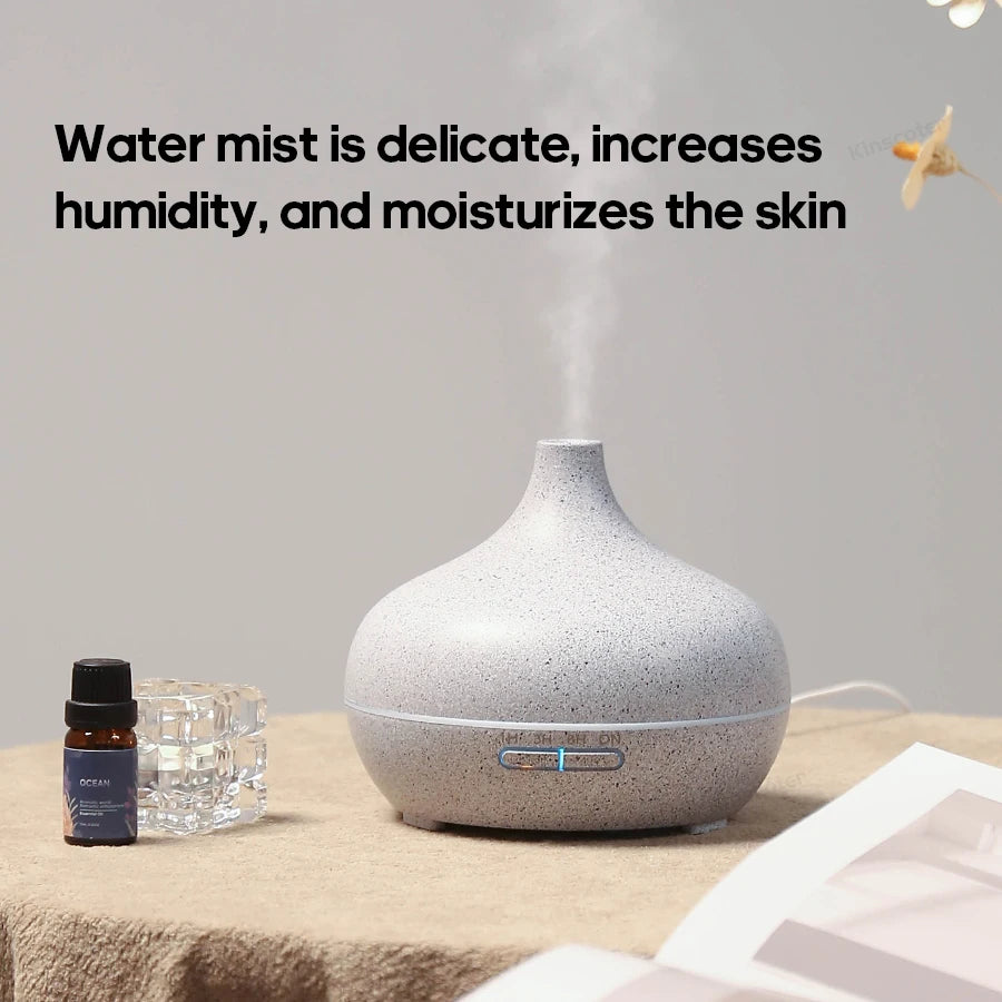 Diffusore Aromaterapia KINSCOTER 300ml – Venature Legno, USB, 3 Timer, Luce LED