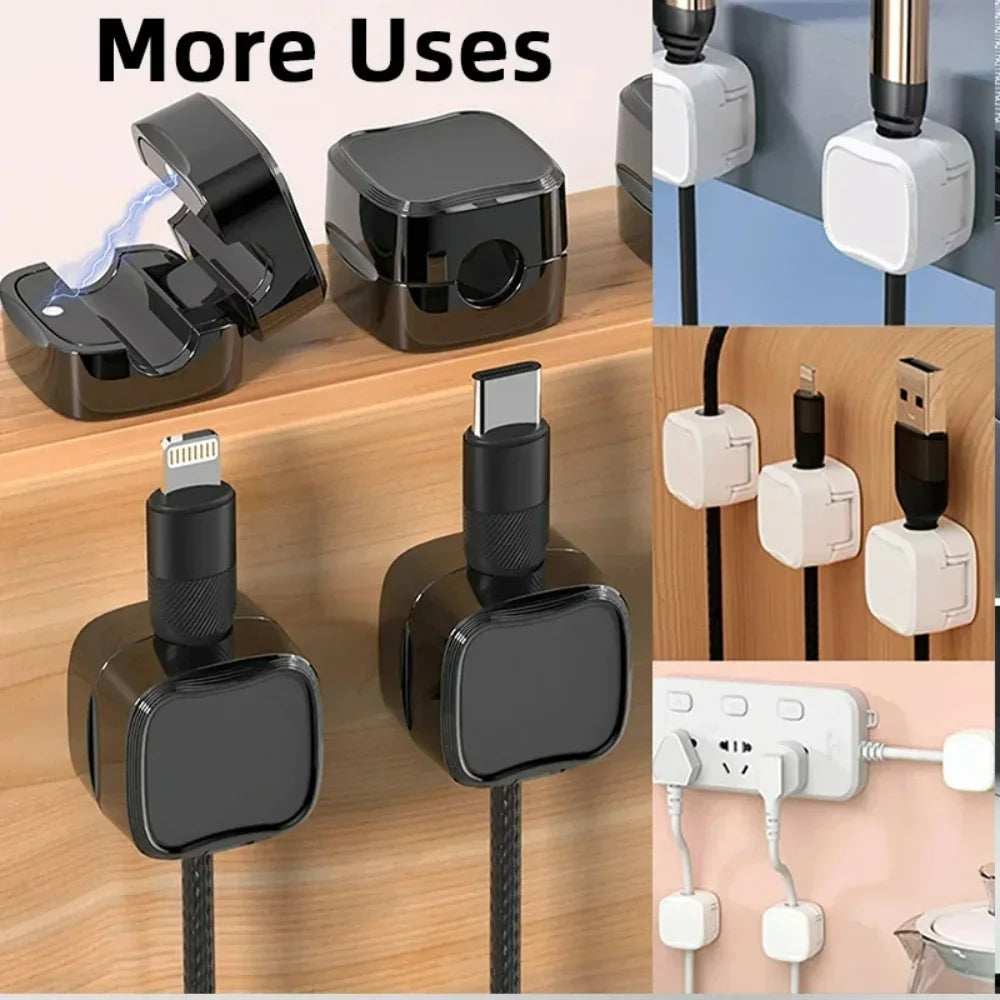 Clip per Cavi Magnetici – Supporto Regolabile Sotto Scrivania, Organizer Cavi