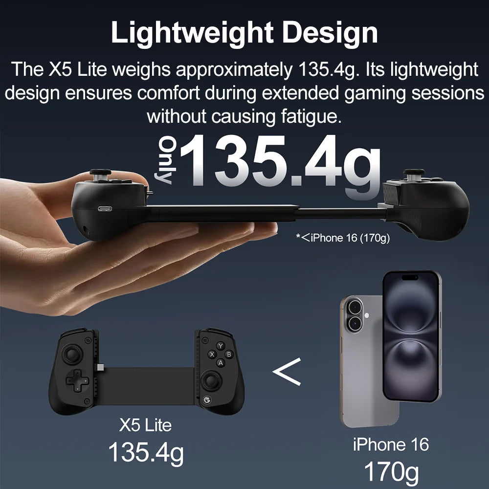 GameSir X5 Lite Gamepad Mobile – Joystick Hall, per iPhone, iPad e Android