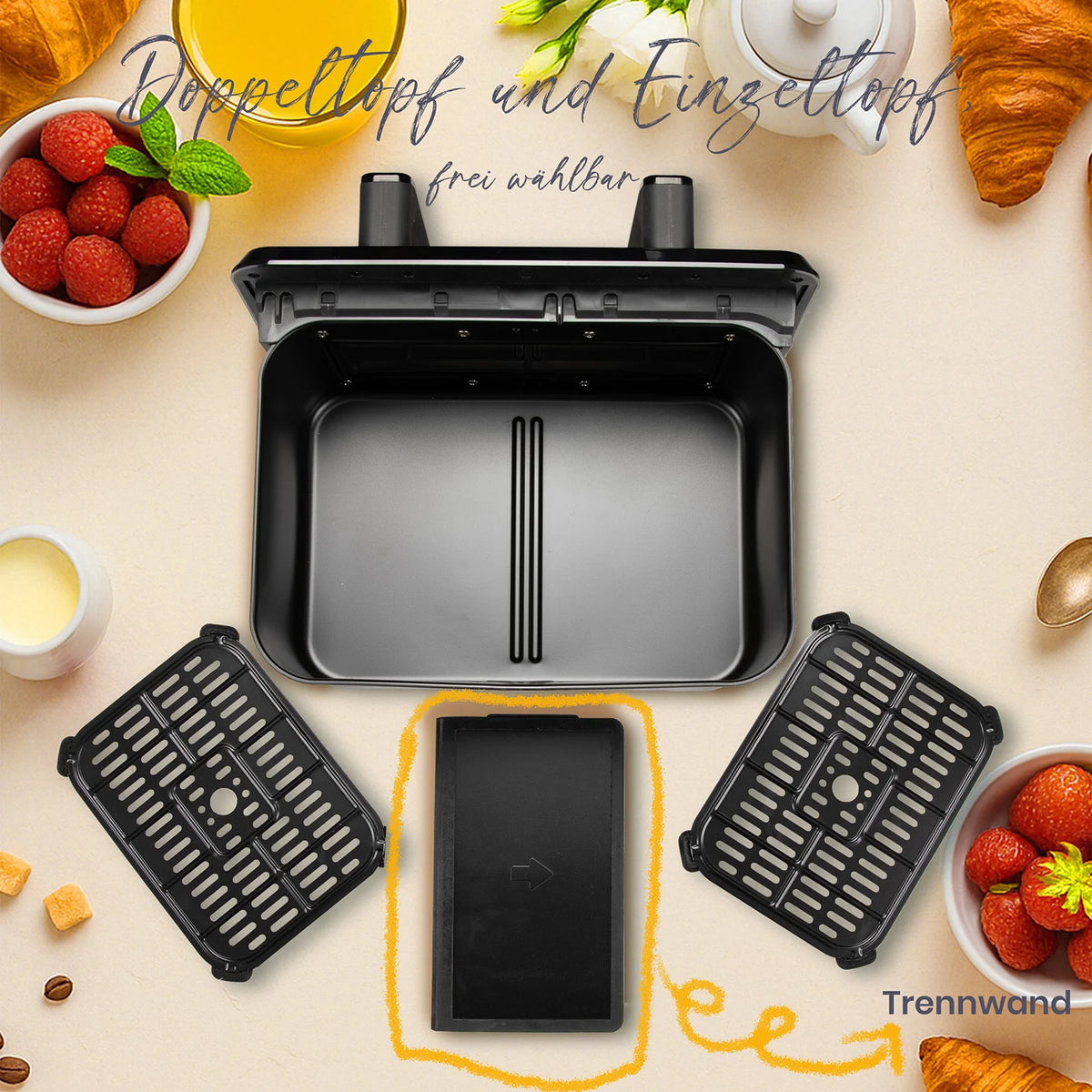 Friggitrice ad Aria Sinaopus 9L 2200W – Doppio Cestello, Touch LED, 10-in-1