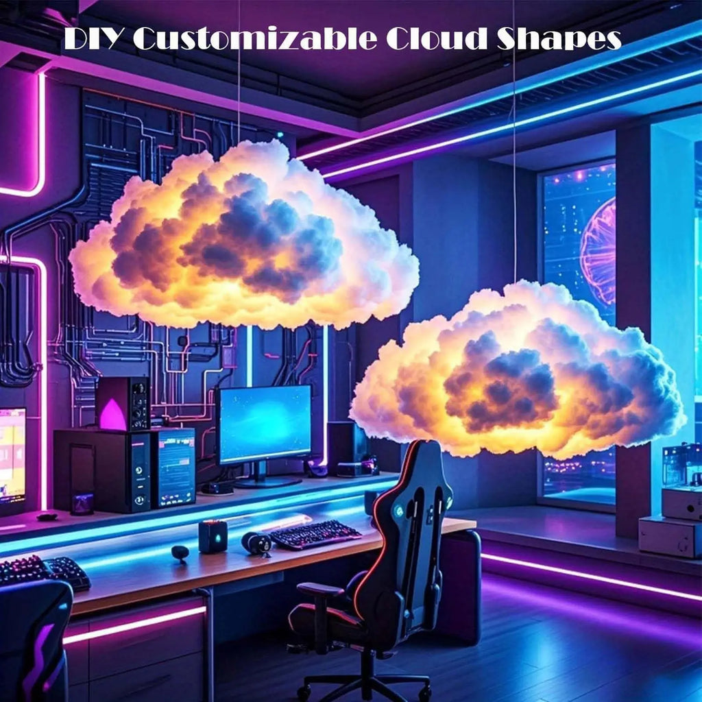 Lampada 3D LED Nuvola Thunder Cloud – Ritmo Musicale, USB, per Camera e Gaming