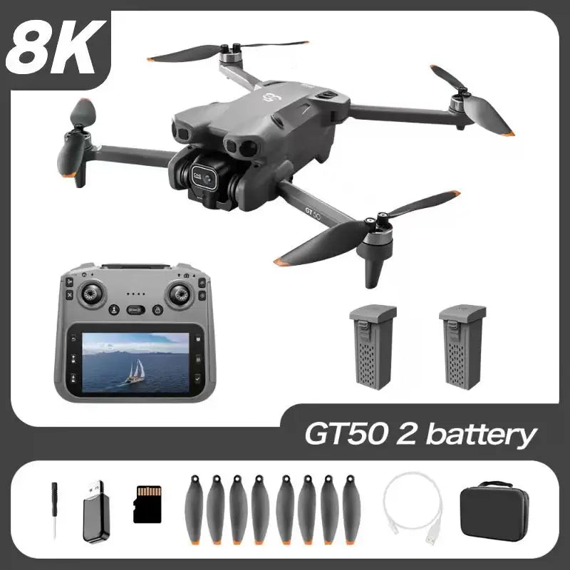 Drone GT50 GPS Professionale – Fotocamera 8K HD, Brushless 5G, Flusso Ottico
