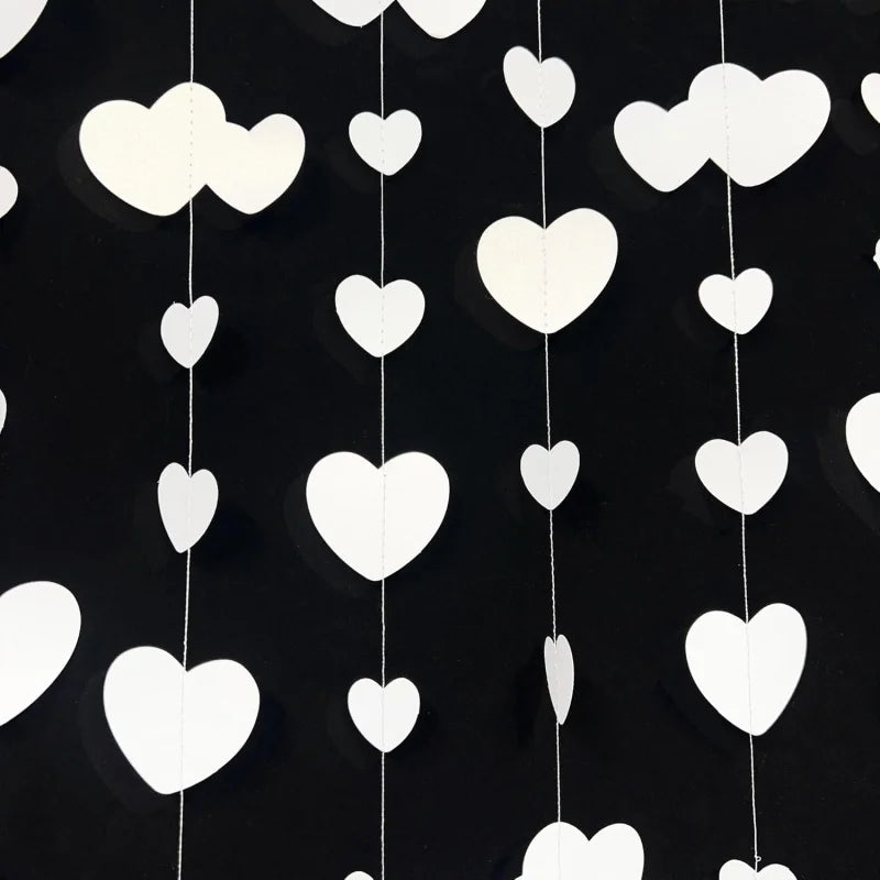 Banner Stelle Filanti Cuore 4m – Bianco, per Fidanzamento, Addio al Nubilato e Feste