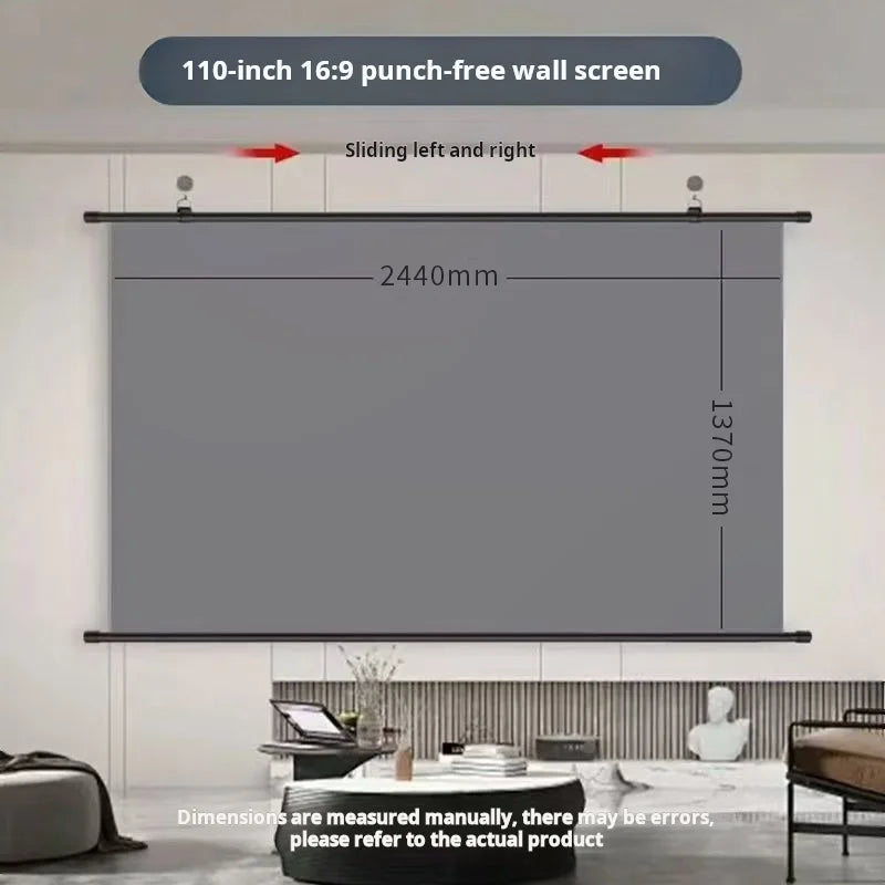 Schermo Proiettore XIAOHUI Anti-Luce 16:9 – HD Spesso, Senza Fori, 60-133 Pollici