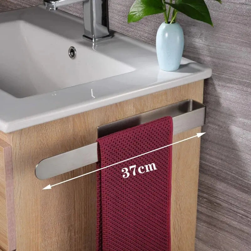 Portasciugamani Autoadesivo Senza Forare – per Bagno e Cucina, Acciaio Inox
