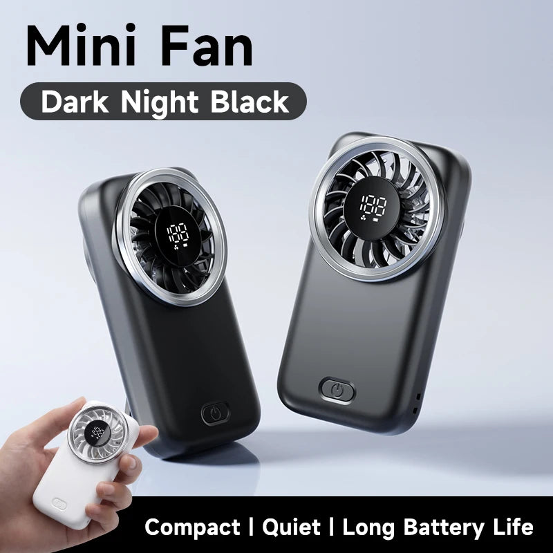 Mini Ventilatore Portatile Turbo – 100 Velocità, USB, Display LED, 80.000 RPM