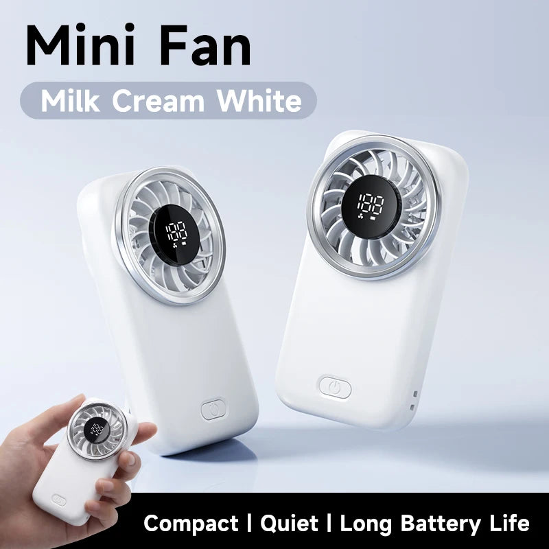 Mini Ventilatore Portatile Turbo – 100 Velocità, USB, Display LED, 80.000 RPM