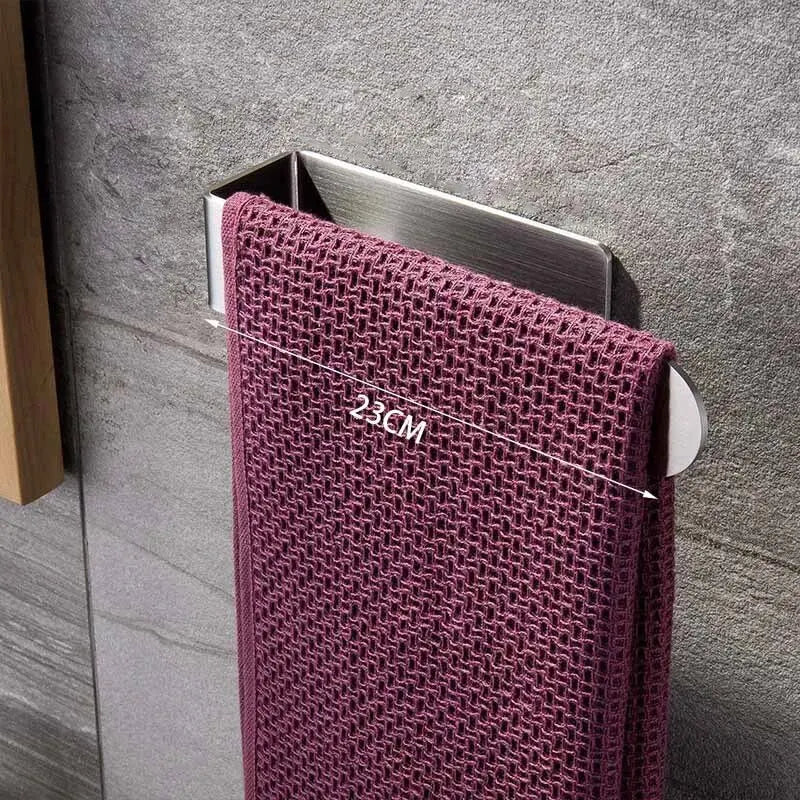 Portasciugamani Autoadesivo Senza Forare – per Bagno e Cucina, Acciaio Inox