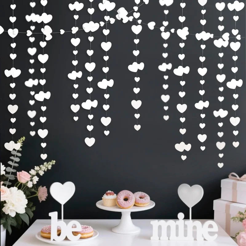 Banner Stelle Filanti Cuore 4m – Bianco, per Fidanzamento, Addio al Nubilato e Feste