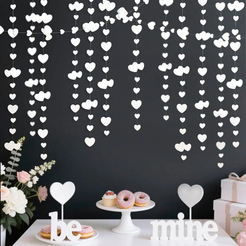 Banner Stelle Filanti Cuore 4m – Bianco, per Fidanzamento, Addio al Nubilato e Feste