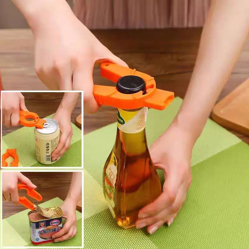 Apriscatole Multifunzionale Portatile – Antiscivolo, Manuale, per Cucina e Bar