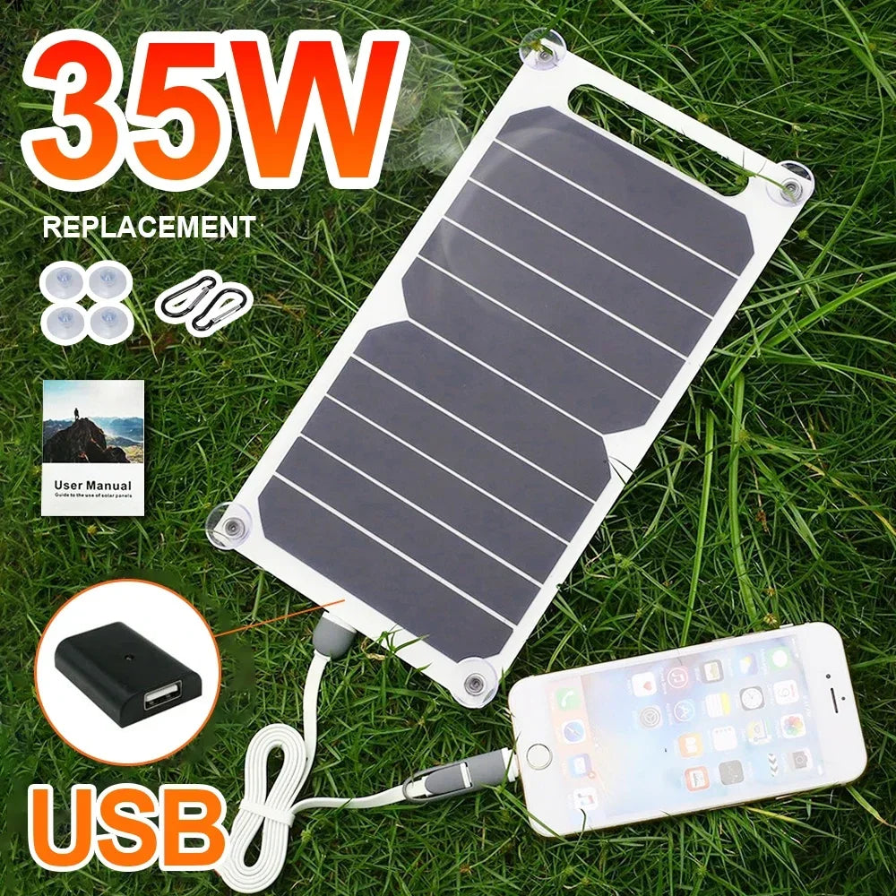 Pannello Solare Portatile 35W Sunpower – USB 5V, per Campeggio, Powerbank e Casa