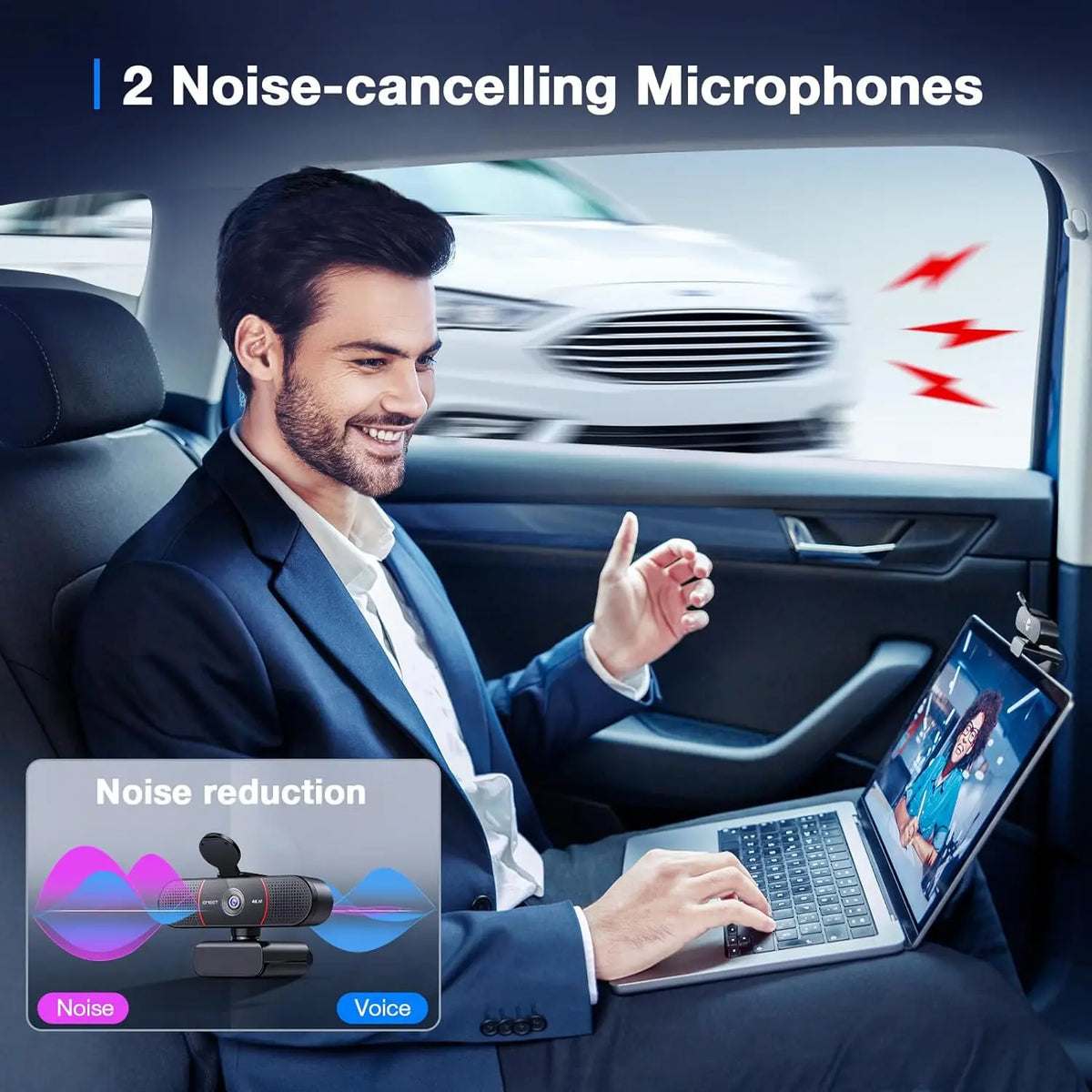 Webcam 4K Autofocus EMEET – 2 Microfoni, USB, 66°, per Streaming e Videoconferenze