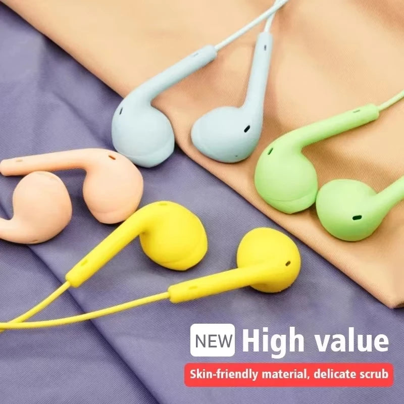 Auricolari Stereo Macaron 3,5mm – Cablati con Microfono, per Sport e Musica