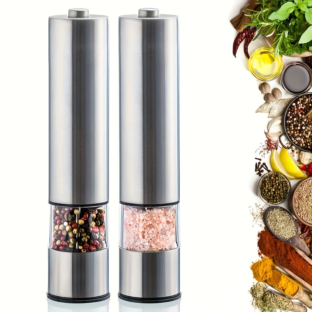 Set Macina Sale e Pepe Elettrico – Acciaio Inox, Luce LED, Funzionamento a Una Mano