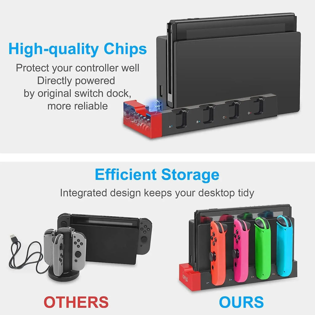 Stazione di Ricarica Joycon IPEGA PG-9186 – 4 Controller, Nintendo Switch e OLED