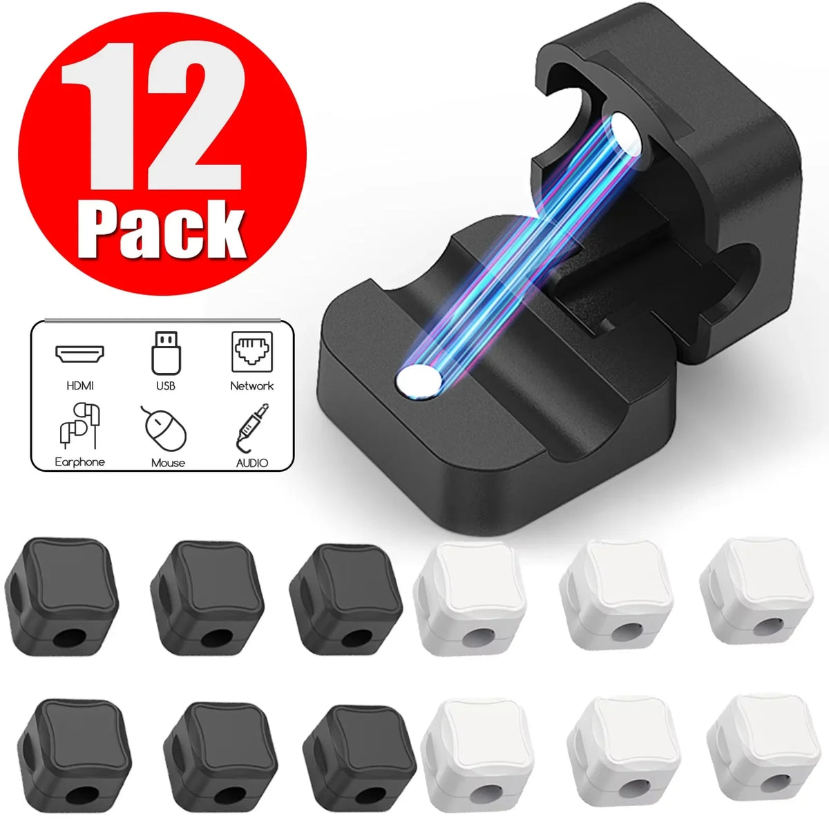 Clip per Cavi Magnetici – Supporto Regolabile Sotto Scrivania, Organizer Cavi