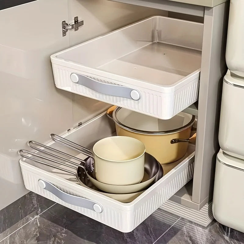 Scatola Portaoggetti Estraibile per Cassetti e Armadi Cucina – Organizer Spezie