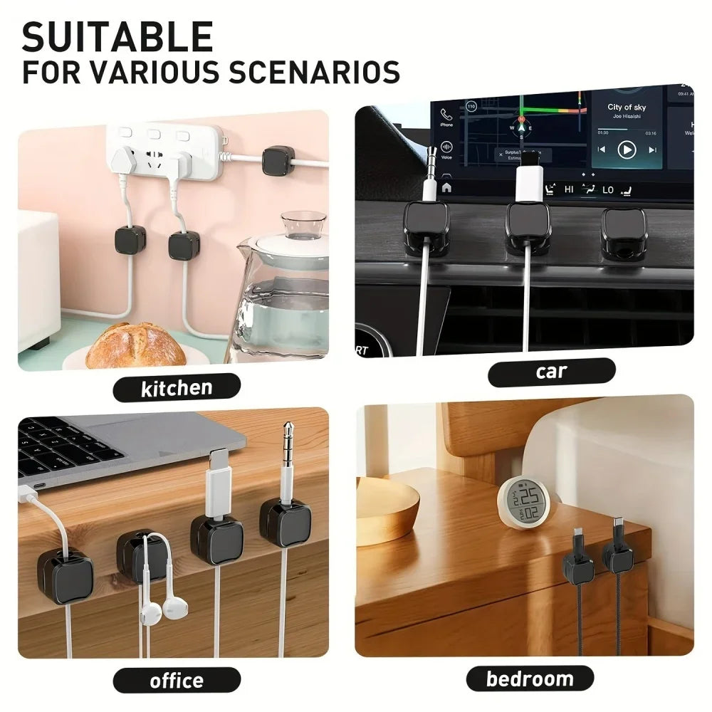 Clip per Cavi Magnetici – Supporto Regolabile Sotto Scrivania, Organizer Cavi