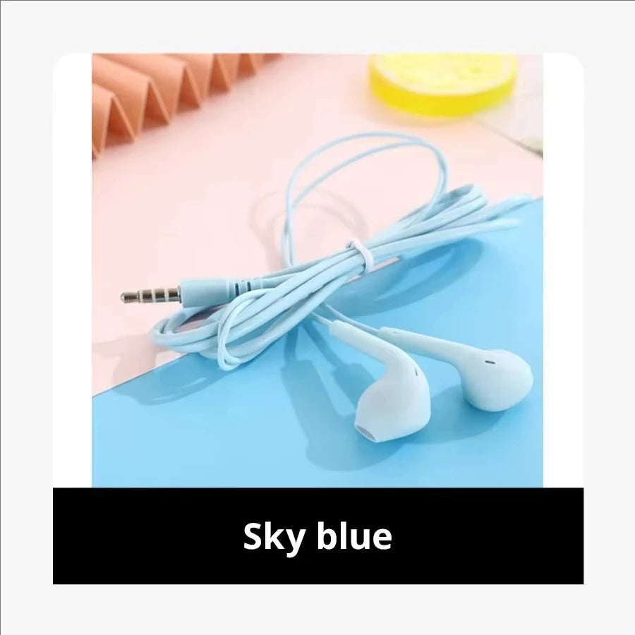 Auricolari Stereo Macaron 3,5mm – Cablati con Microfono, per Sport e Musica