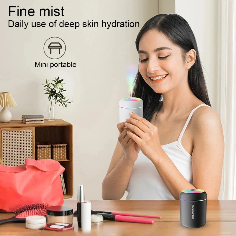 Umidificatore Mini USB HOMEFISH – Diffusore Aromi, Nebbia Fredda, LED, per Scrivania