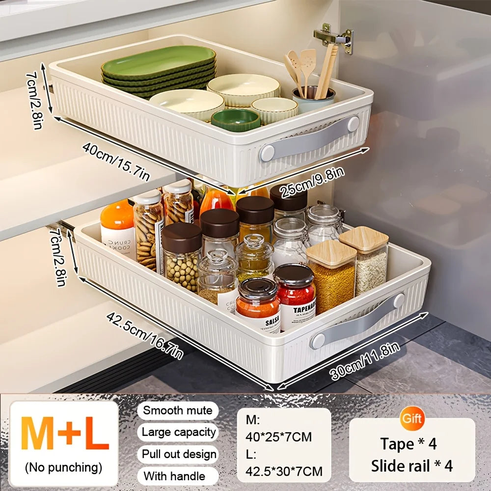 Scatola Portaoggetti Estraibile per Cassetti e Armadi Cucina – Organizer Spezie