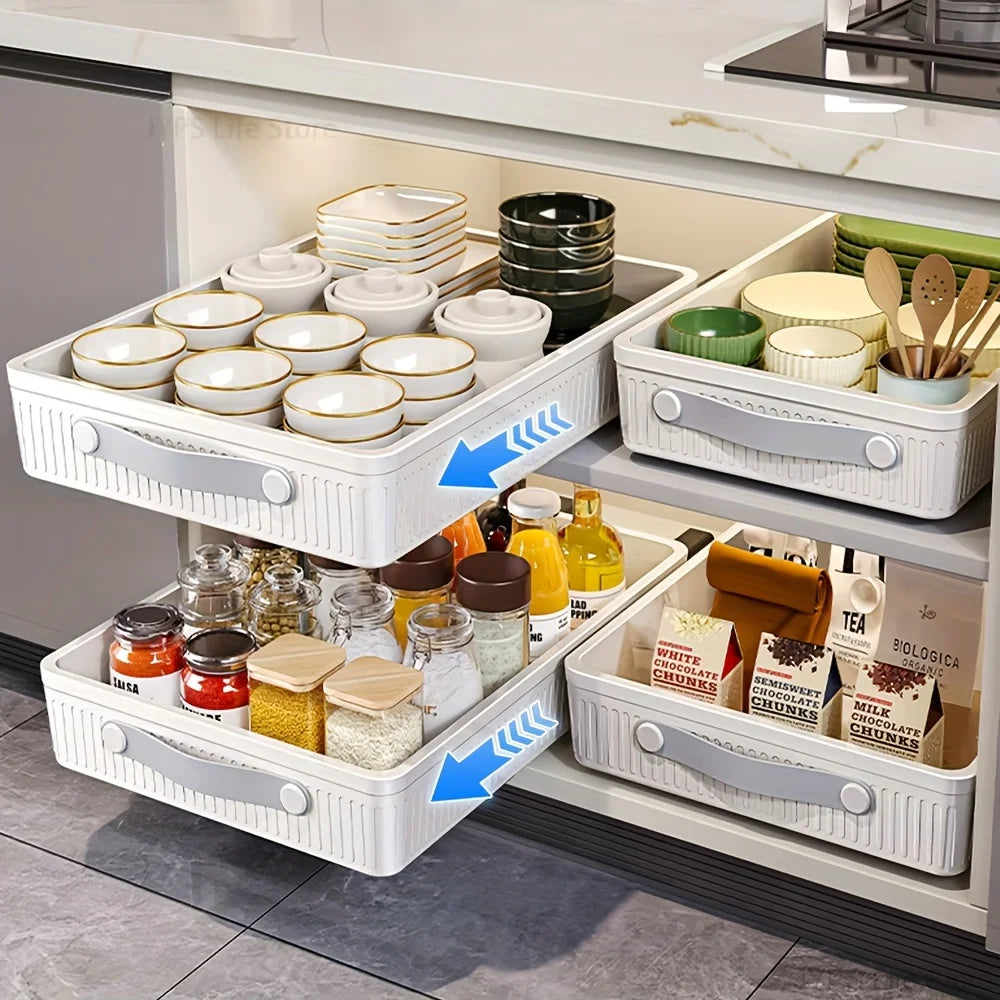 Scatola Portaoggetti Estraibile per Cassetti e Armadi Cucina – Organizer Spezie