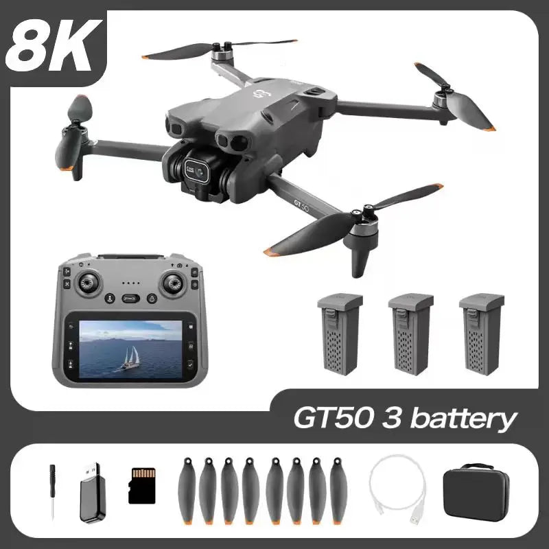 Drone GT50 GPS Professionale – Fotocamera 8K HD, Brushless 5G, Flusso Ottico