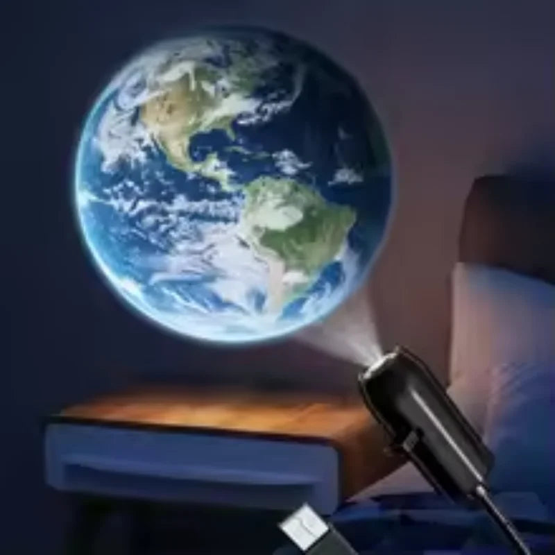 Proiettore Luce Notturna Pianeti – Luna e Terra, USB, per Camerette e Pareti