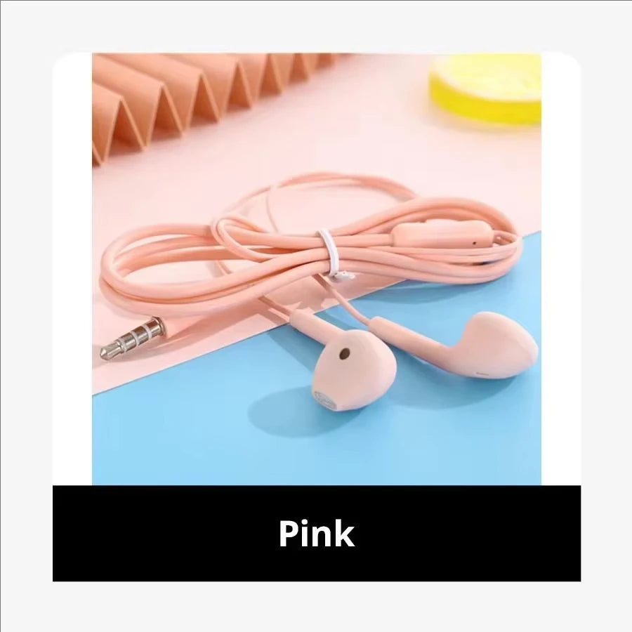 Auricolari Stereo Macaron 3,5mm – Cablati con Microfono, per Sport e Musica