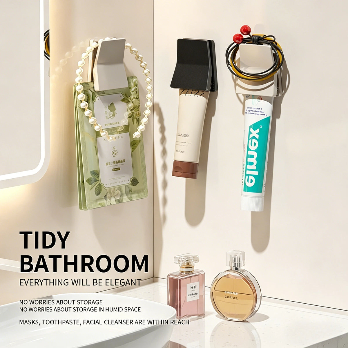 Clip Adesive Multifunzione – per Cavi, Luci, Foto e Poster, Bagno e Cucina