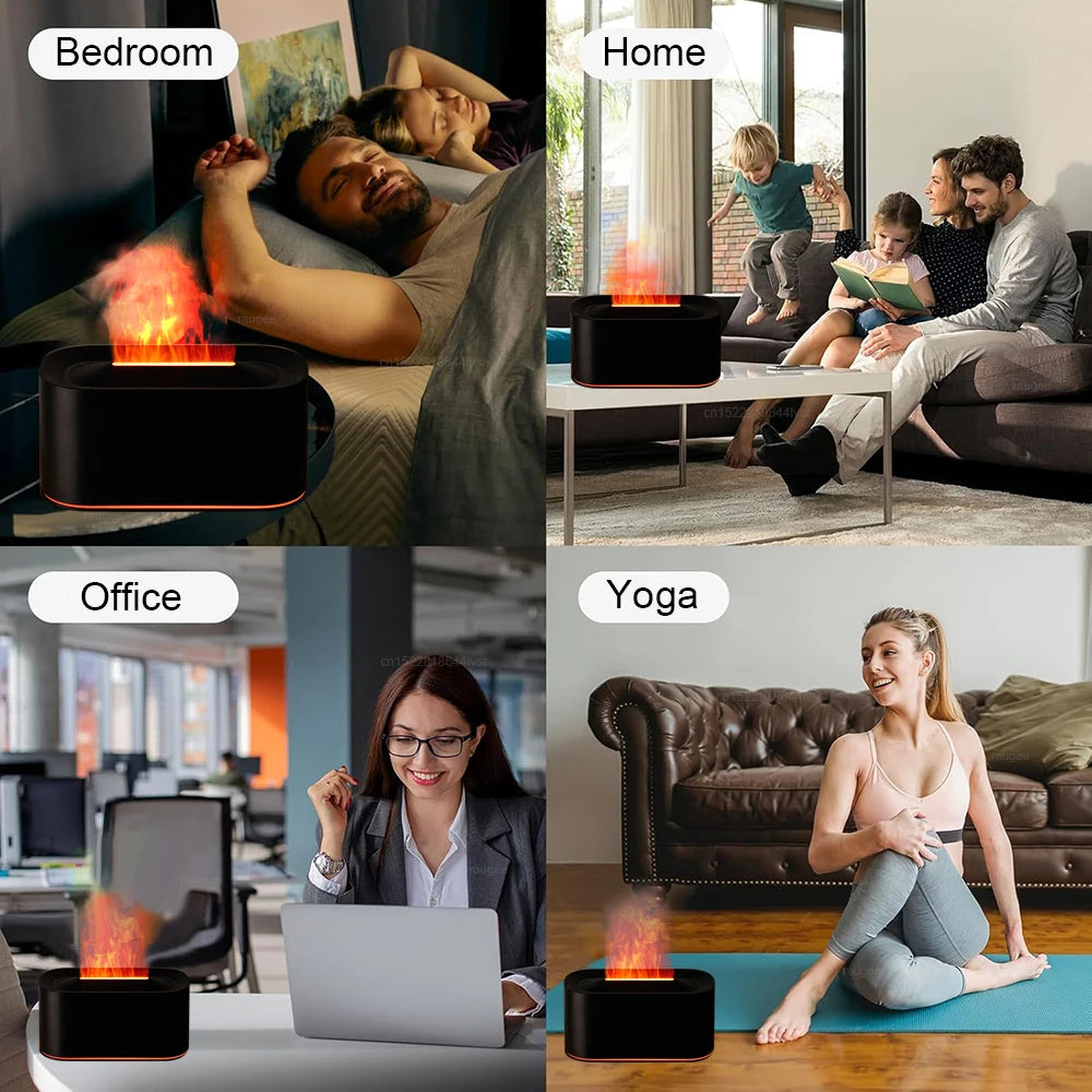 Umidificatore Diffusore Aromi a Fiamma – Mini, Luce Notturna, per Camera da Letto