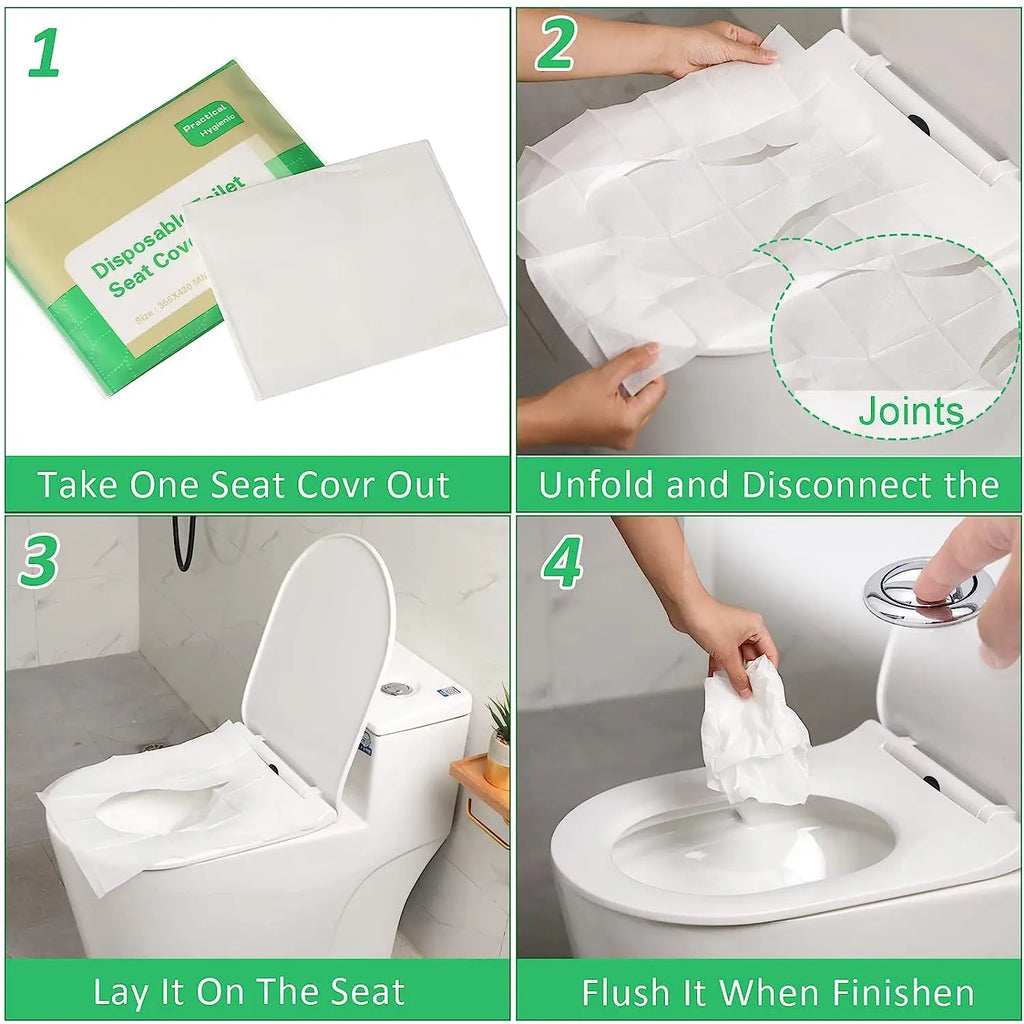 Coprisedile WC Usa e Getta Portatile – Impermeabile, Biodegradabile, per Viaggi