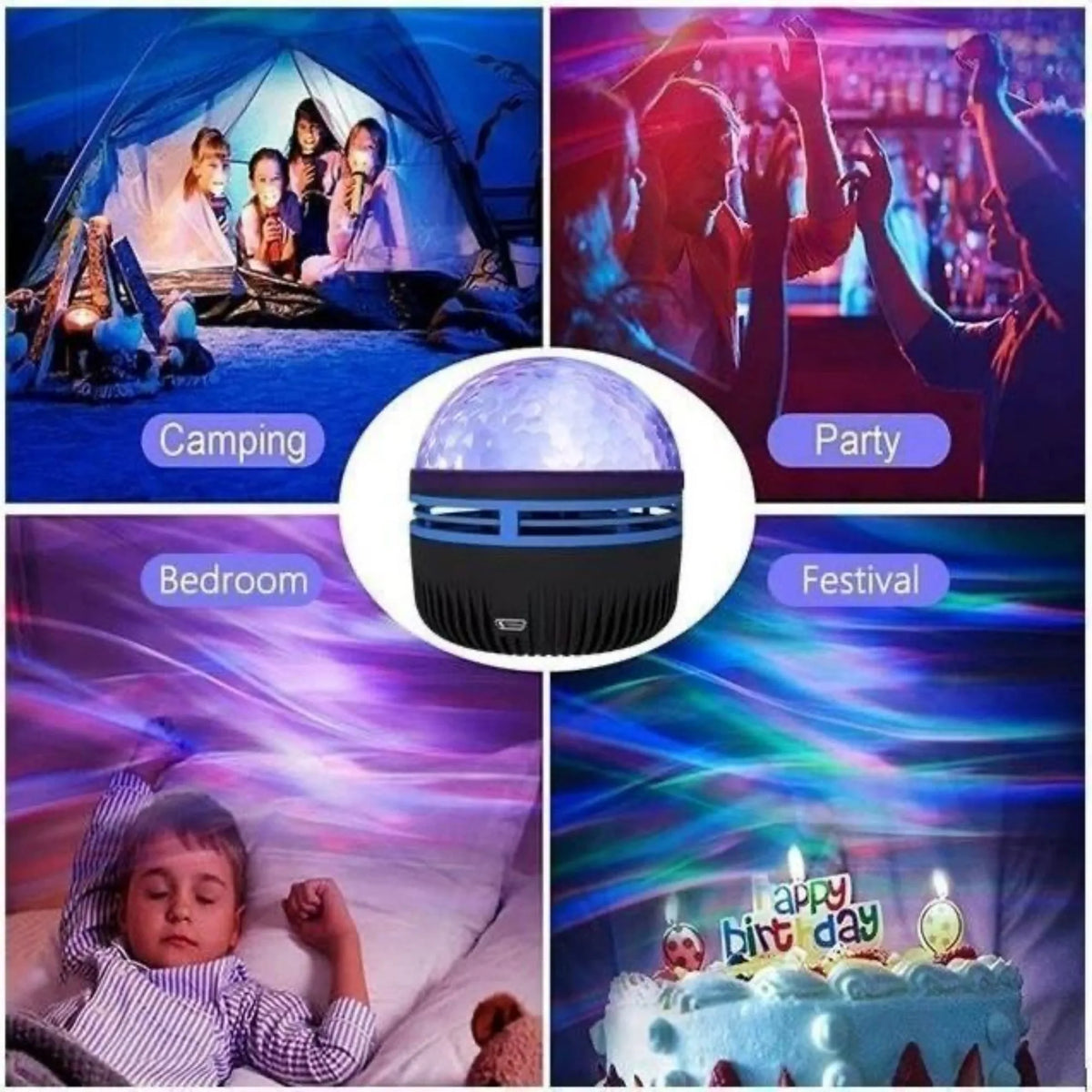 Proiettore LED Cielo Stellato RGB – 7 Colori, Rotazione e Telecomando