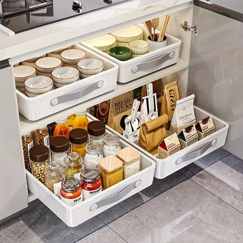 Scatola Portaoggetti Estraibile per Cassetti e Armadi Cucina – Organizer Spezie