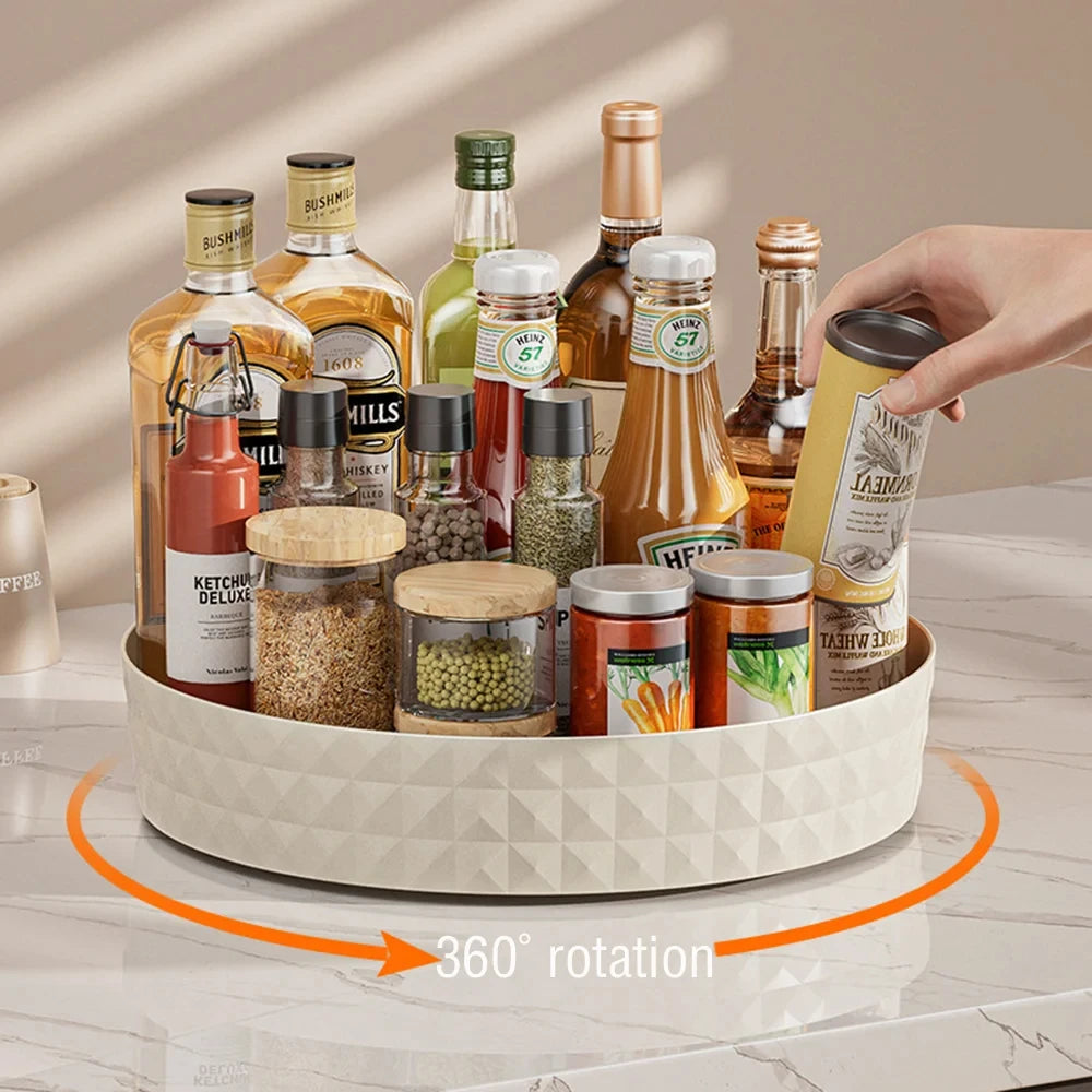 Rack Spezie Girevole 360° – Organizer da Cucina Rotondo, Antiscivolo, per Armadio