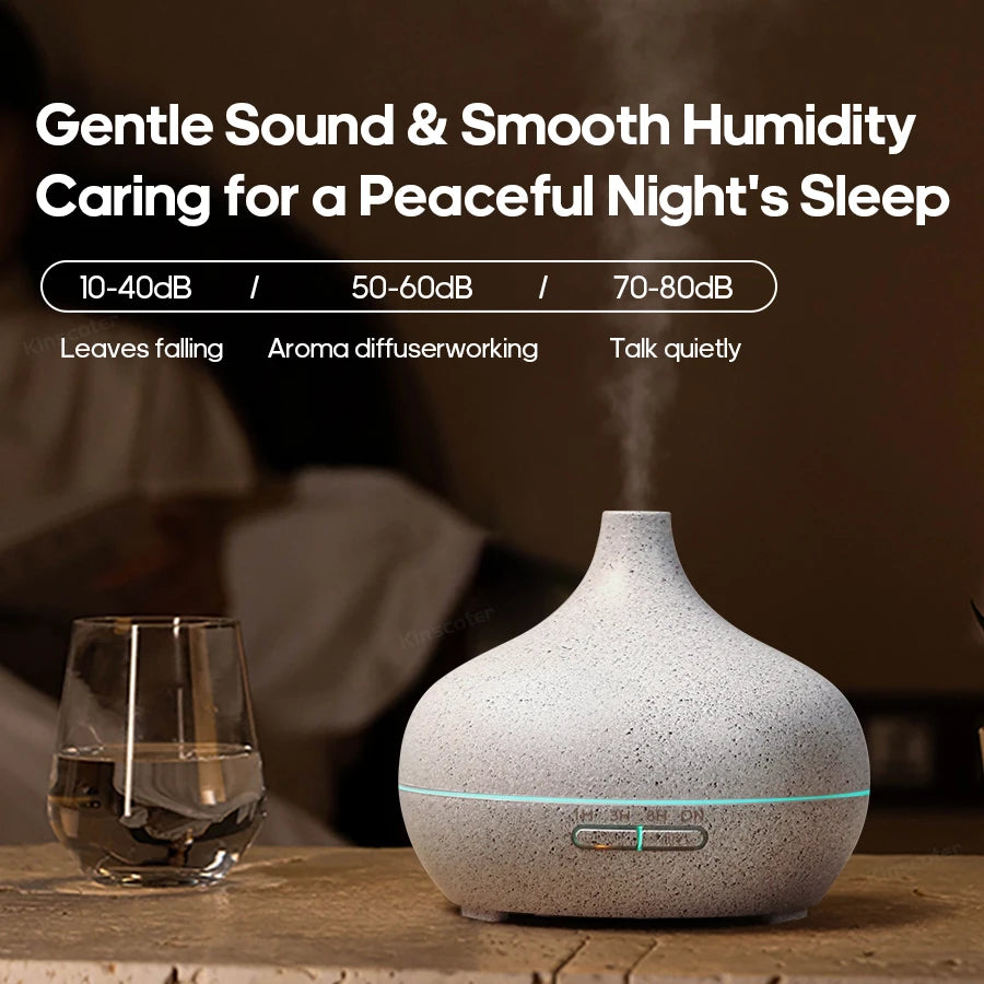 Diffusore Aromaterapia KINSCOTER 300ml – Venature Legno, USB, 3 Timer, Luce LED