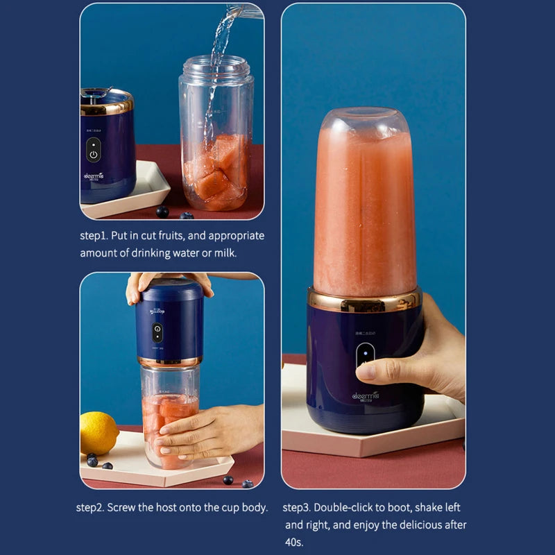 Spremiagrumi Portatile Elettrico 300ml – Ricaricabile USB, per Frutta e Frullati